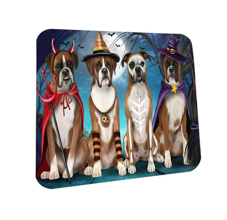Happy Halloween Trick or Treat Boxer Dog Coasters Set of 4