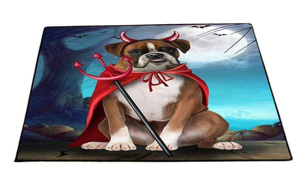 Happy Halloween Trick or Treat Boxer Dog Devil Indoor/Outdoor Floormat