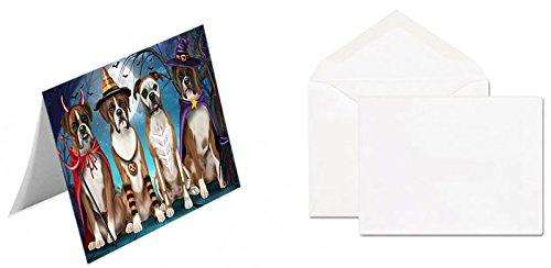 Happy Halloween Trick or Treat Boxer Dog Handmade Artwork Assorted Pets Greeting Cards and Note Cards with Envelopes for All Occasions and Holiday Seasons