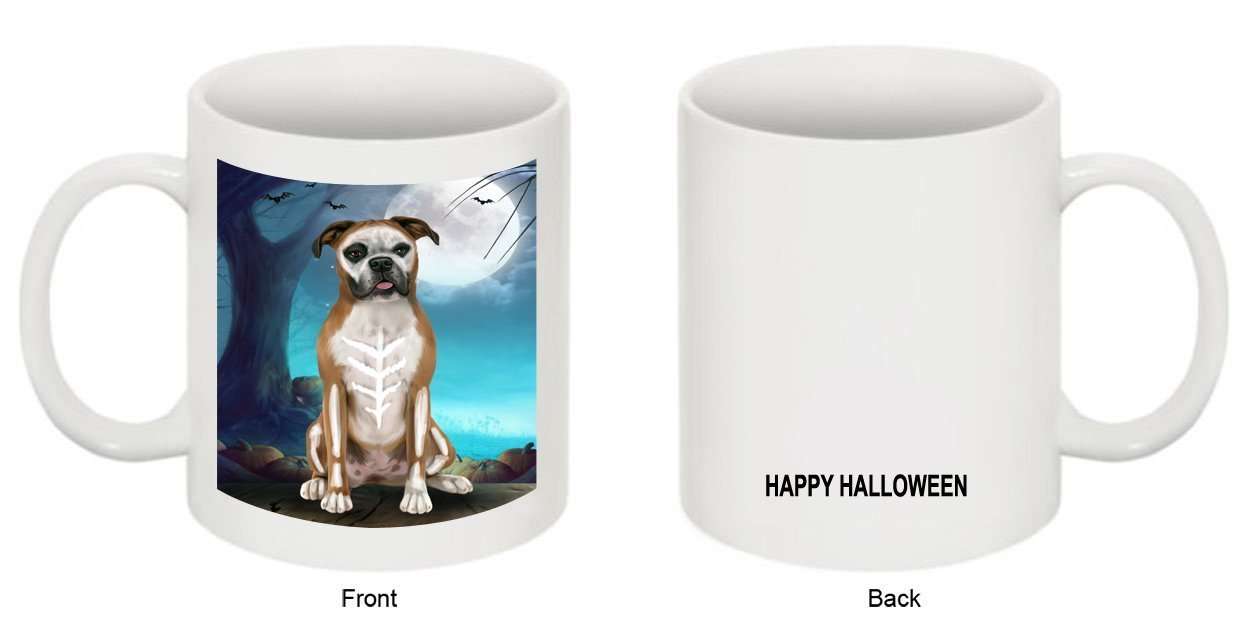 Happy Halloween Trick or Treat Boxer Dog Skeleton Mug