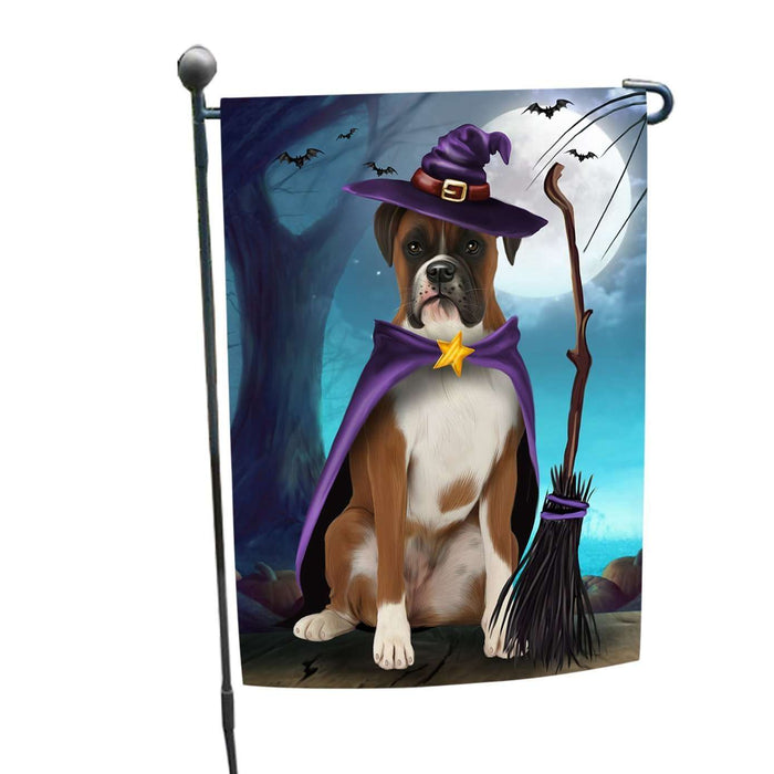Happy Halloween Trick or Treat Boxer Dog Witch Garden Flag