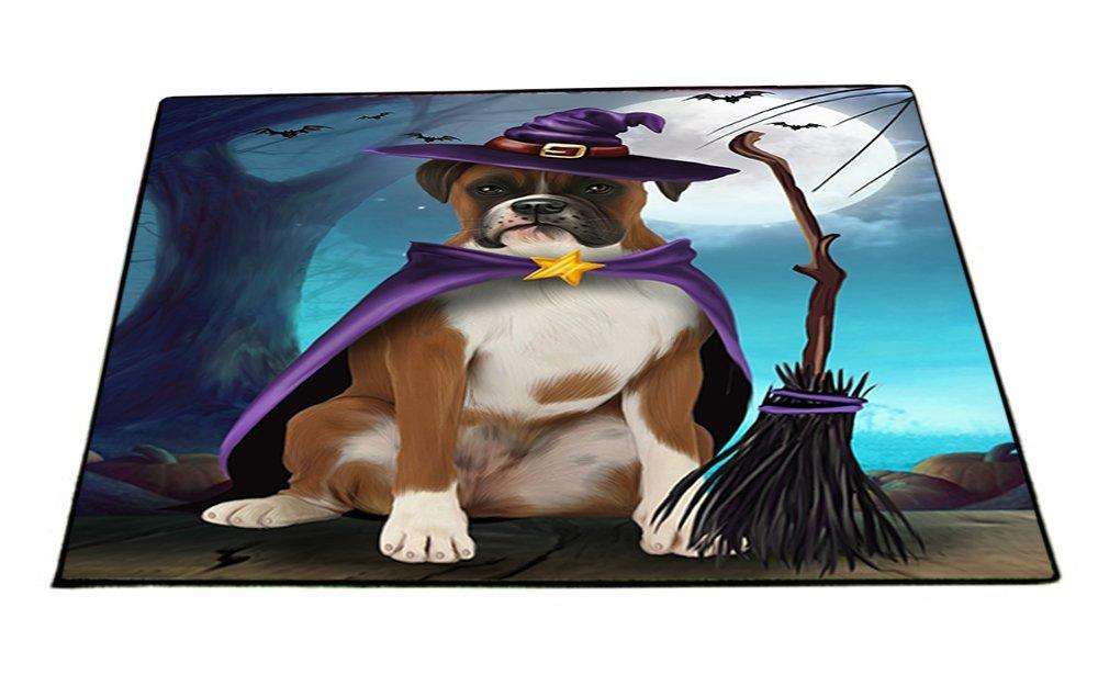 Happy Halloween Trick or Treat Boxer Dog Witch Indoor/Outdoor Floormat