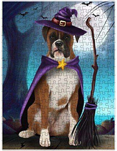 Happy Halloween Trick or Treat Boxer Dog Witch Puzzle with Photo Tin (300 pc.)