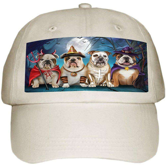 Happy Halloween Trick or Treat Bulldog Dog Ball Hat Cap