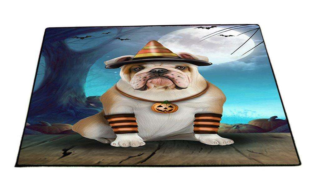 Happy Halloween Trick or Treat Bulldog Dog Candy Corn Indoor/Outdoor Floormat