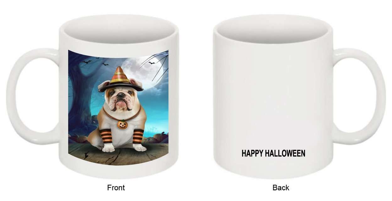 Happy Halloween Trick or Treat Bulldog Dog Candy Corn Mug