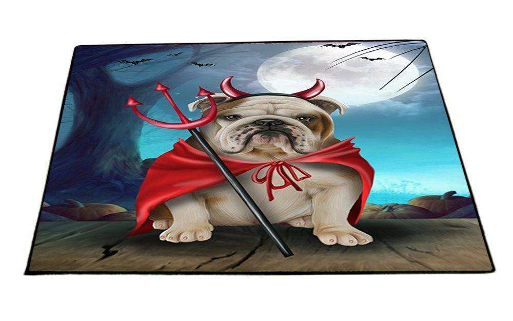 Happy Halloween Trick or Treat Bulldog Dog Devil Indoor/Outdoor Floormat