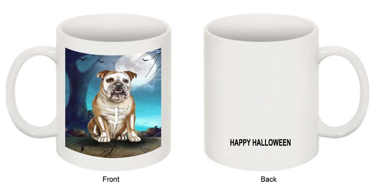 Happy Halloween Trick or Treat Bulldog Dog Skeleton Mug