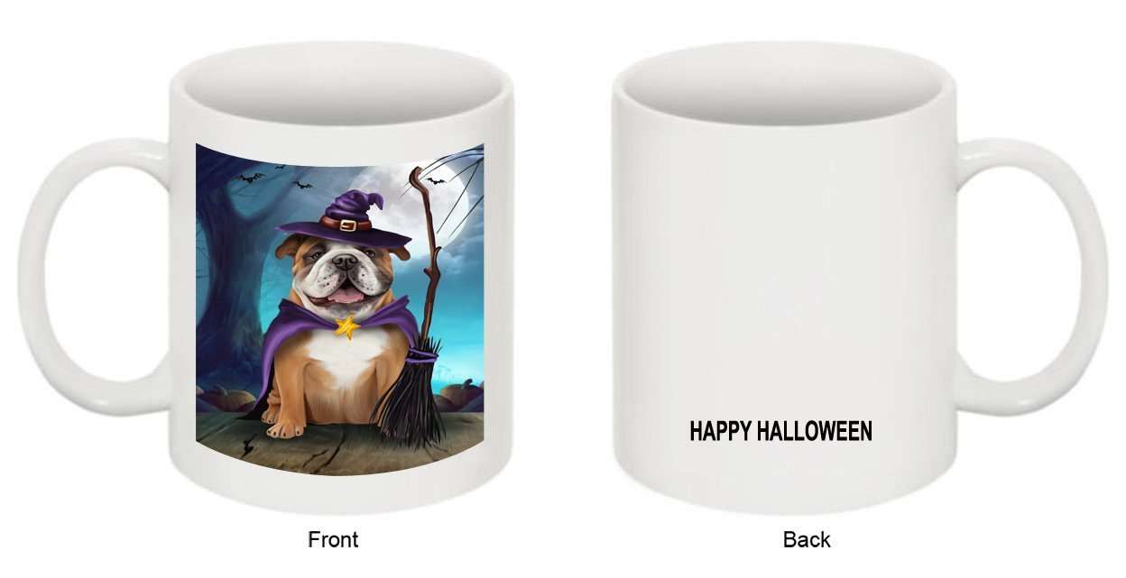 Happy Halloween Trick or Treat Bulldog Dog Witch Mug