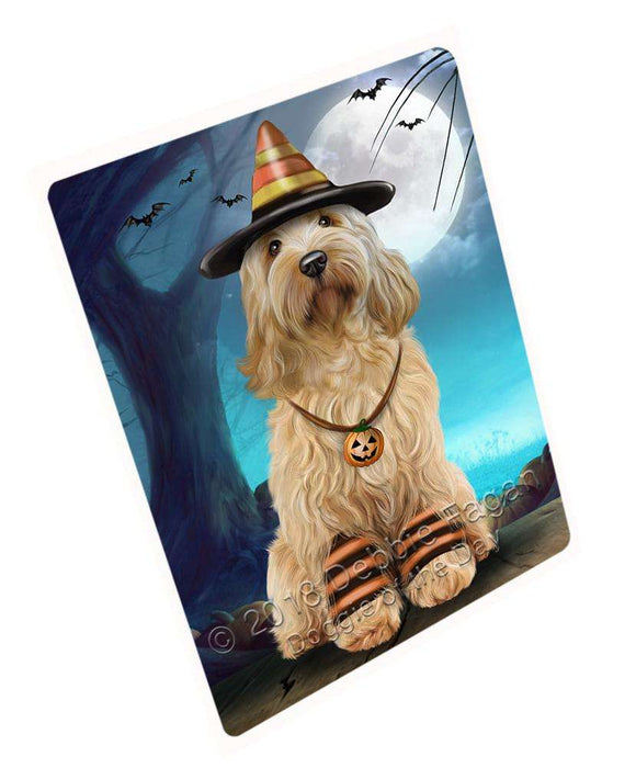 Happy Halloween Trick or Treat Cockapoo Dog Candy Corn Blanket BLNKT88824