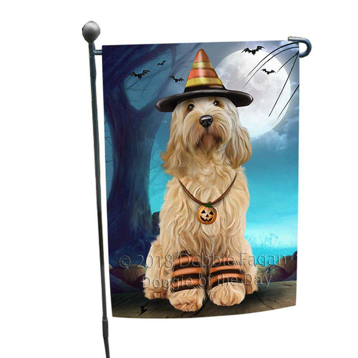 Happy Halloween Trick or Treat Cockapoo Dog Candy Corn Garden Flag GFLG52449