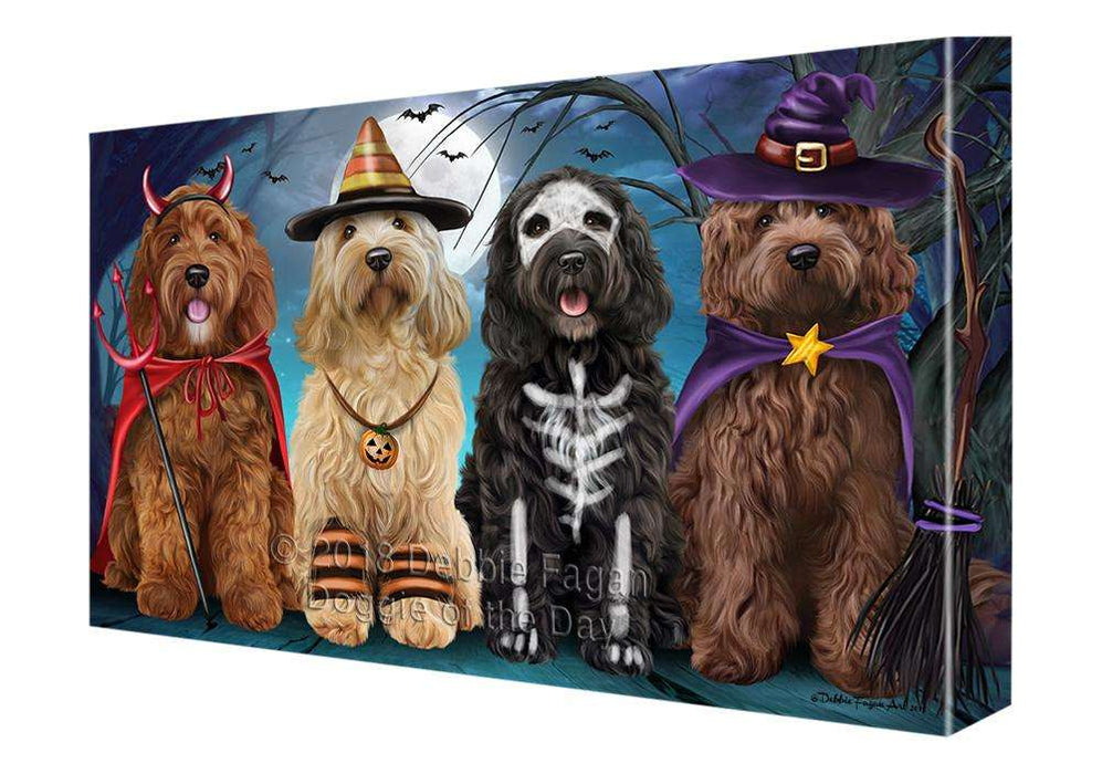 Happy Halloween Trick or Treat Cockapoo Dog Canvas Print Wall Art Décor CVS90017