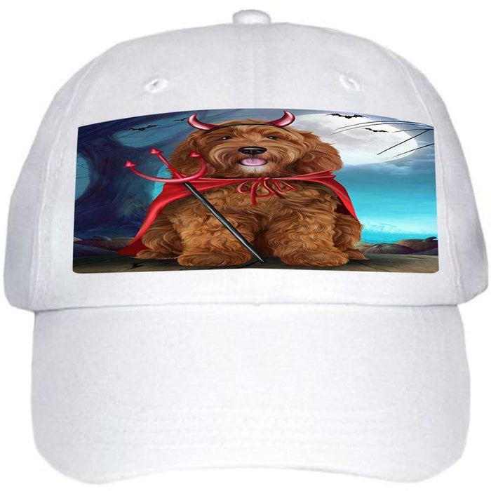 Happy Halloween Trick or Treat Cockapoo Dog Devil Ball Hat Cap HAT61302