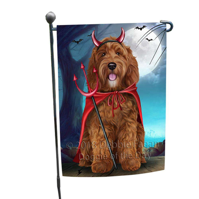 Happy Halloween Trick or Treat Cockapoo Dog Devil Garden Flag GFLG52468