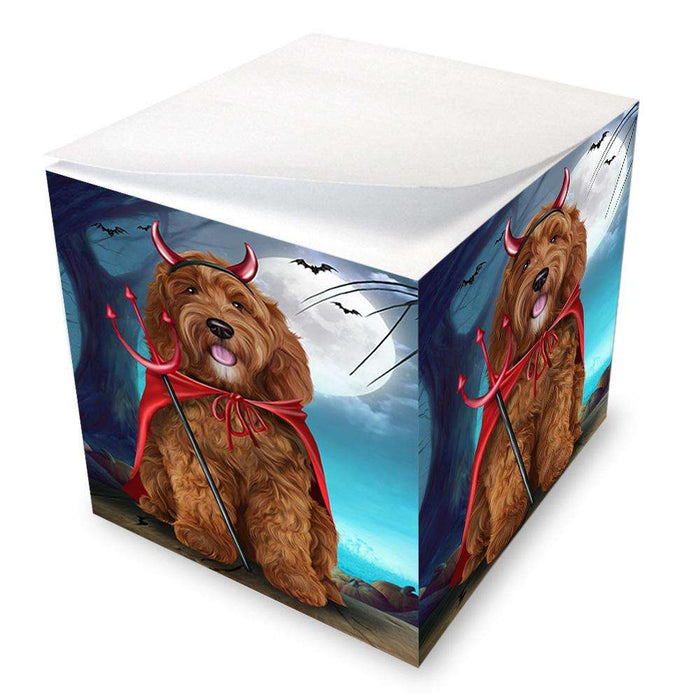 Happy Halloween Trick or Treat Cockapoo Dog Devil Note Cube NOC52523