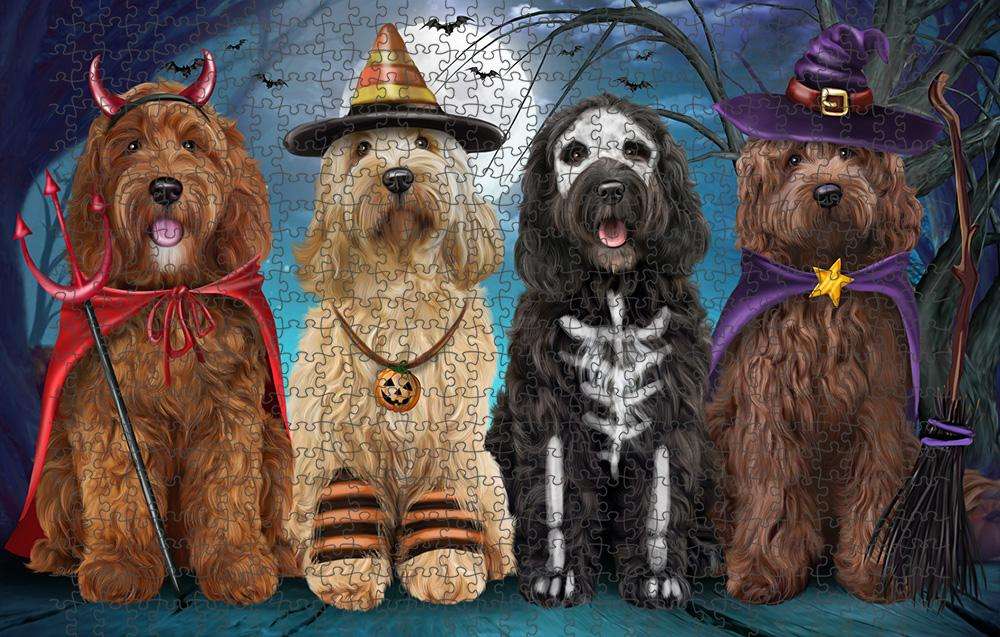 Happy Halloween Trick or Treat Cockapoo Dog Puzzle with Photo Tin PUZL61671