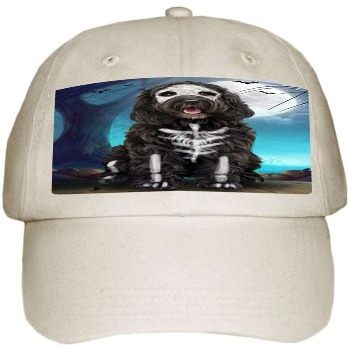 Happy Halloween Trick or Treat Cockapoo Dog Skeleton Ball Hat Cap HAT61359