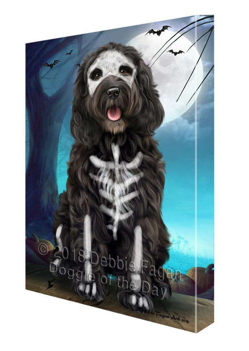 Happy Halloween Trick or Treat Cockapoo Dog Skeleton Canvas Print Wall Art Décor CVS89675