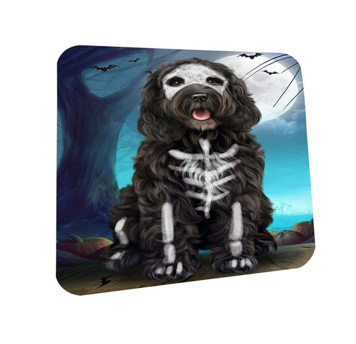 Happy Halloween Trick or Treat Cockapoo Dog Skeleton Coasters Set of 4 CST52501