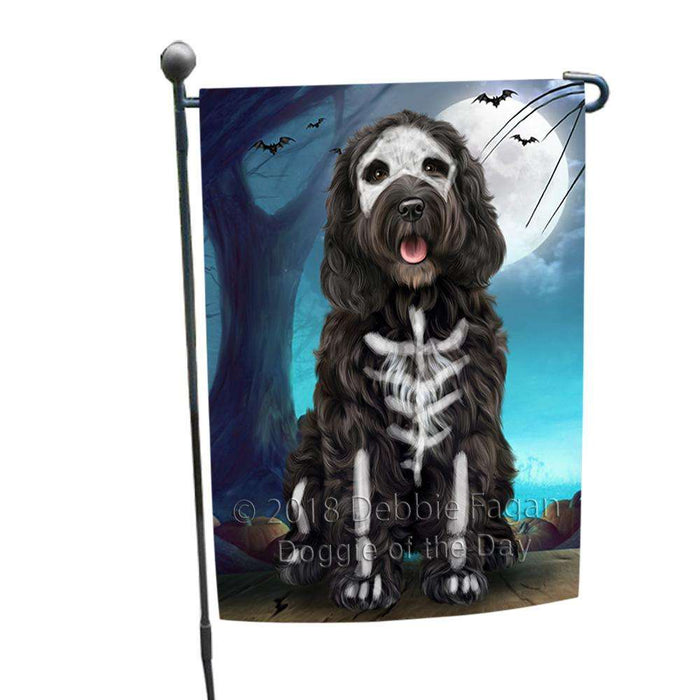 Happy Halloween Trick or Treat Cockapoo Dog Skeleton House Flag FLG52623