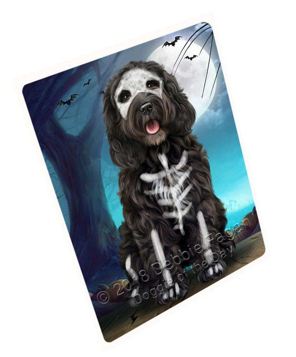 Happy Halloween Trick or Treat Cockapoo Dog Skeleton Large Refrigerator / Dishwasher Magnet RMAG75438