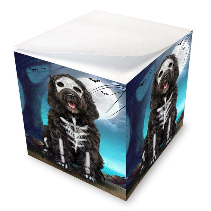 Happy Halloween Trick or Treat Cockapoo Dog Skeleton Note Cube NOC52542