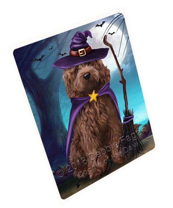 Happy Halloween Trick or Treat Cockapoo Dog Witch Blanket BLNKT89337