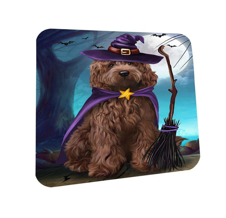 Happy Halloween Trick or Treat Cockapoo Dog Witch Coasters Set of 4 CST52520