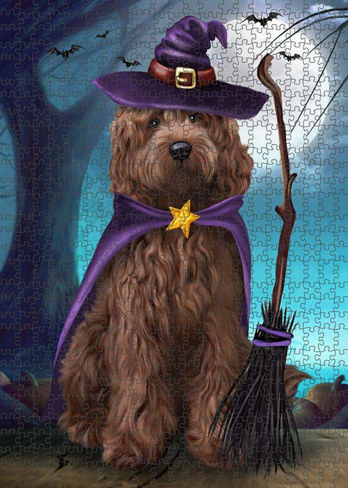Happy Halloween Trick or Treat Cockapoo Dog Witch Puzzle with Photo Tin PUZL61614
