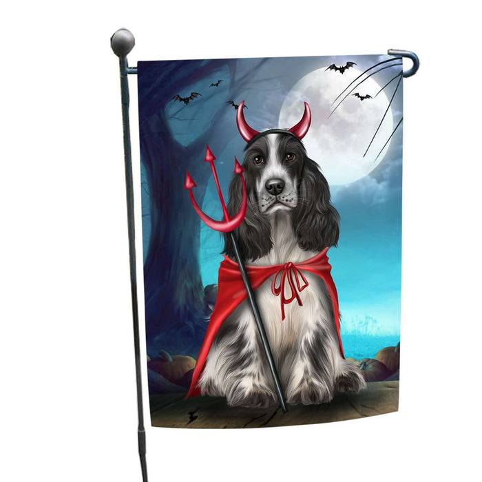 Happy Halloween Trick or Treat Cocker Spaniel Dog Devil Garden Flag