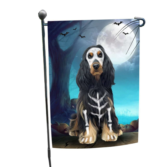 Happy Halloween Trick or Treat Cocker Spaniel Dog Skeleton Garden Flag