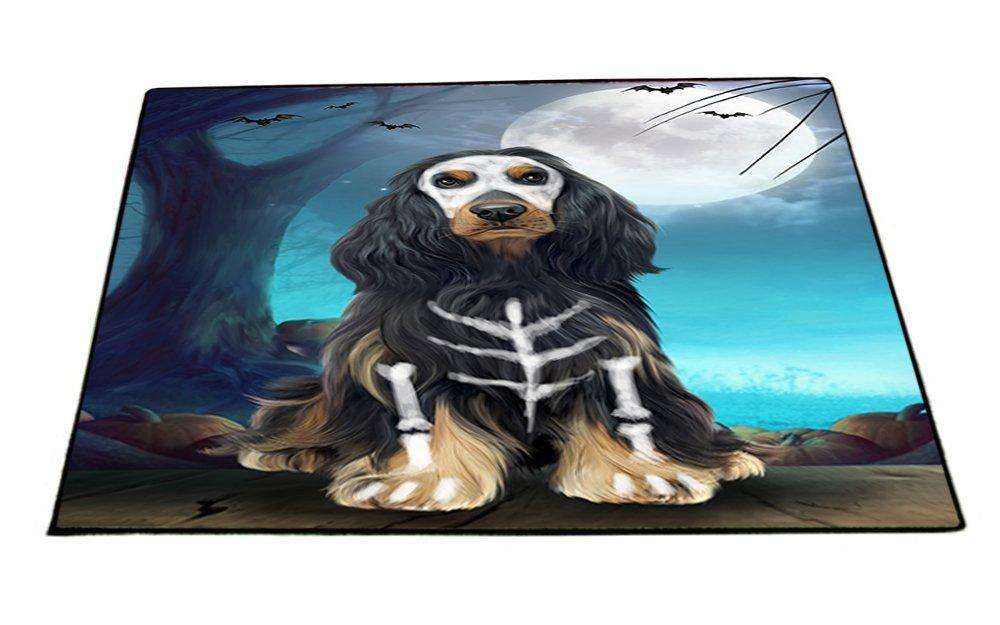 Happy Halloween Trick or Treat Cocker Spaniel Dog Skeleton Indoor/Outdoor Floormat