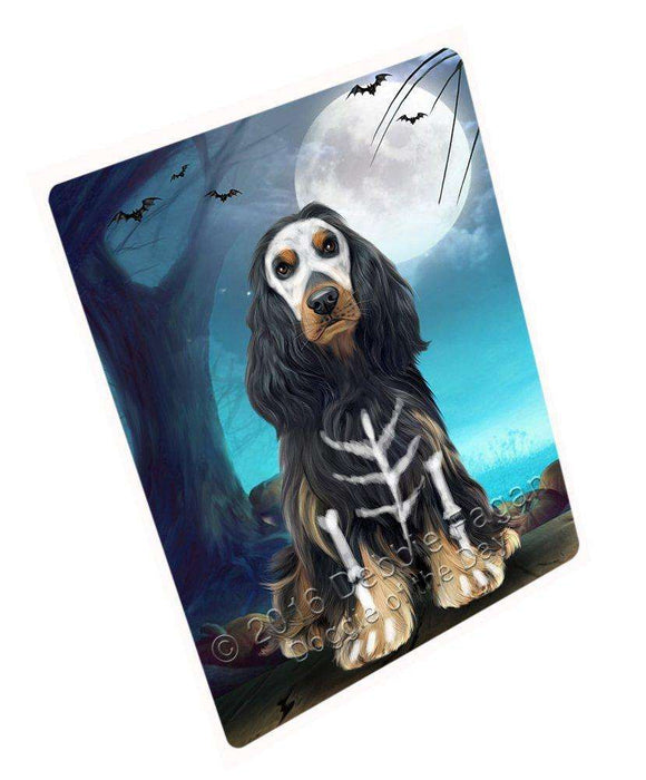 Happy Halloween Trick or Treat Cocker Spaniel Dog Skeleton Tempered Cutting Board