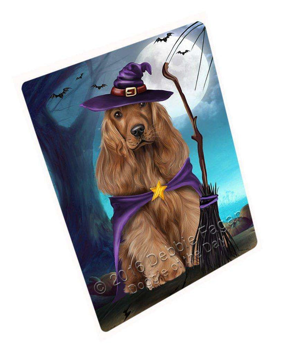 Happy Halloween Trick or Treat Cocker Spaniel Dog Witch Art Portrait Print Woven Throw Sherpa Plush Fleece Blanket