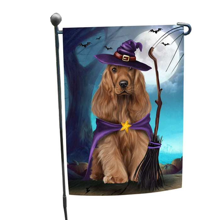 Happy Halloween Trick or Treat Cocker Spaniel Dog Witch Garden Flag