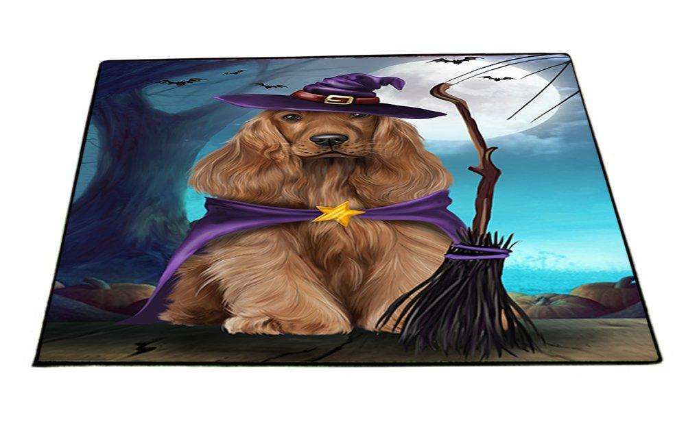 Happy Halloween Trick or Treat Cocker Spaniel Dog Witch Indoor/Outdoor Floormat