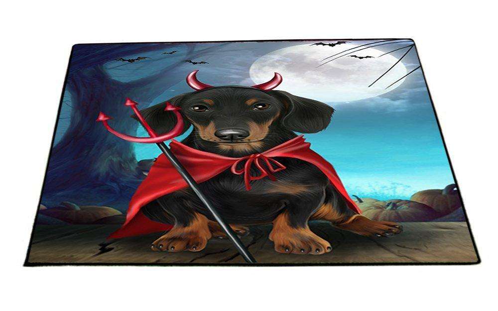 Happy Halloween Trick or Treat Dachshund Dog Devil Indoor/Outdoor Floormat