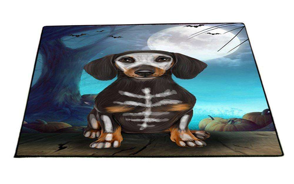 Happy Halloween Trick or Treat Dachshund Dog Skeleton Indoor/Outdoor Floormat