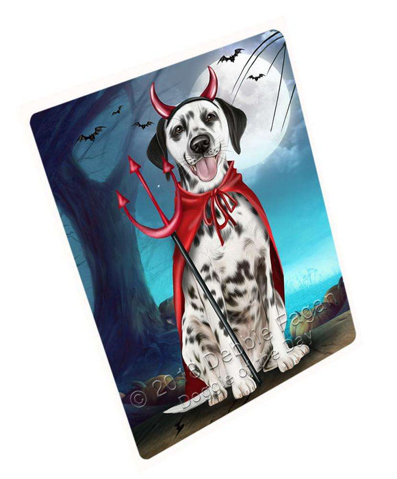 Happy Halloween Trick or Treat Dalmatian Dog Devil Large Refrigerator / Dishwasher Magnet RMAG75330