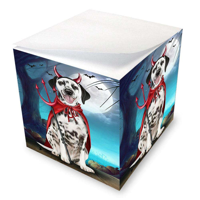 Happy Halloween Trick or Treat Dalmatian Dog Devil Note Cube NOC52524