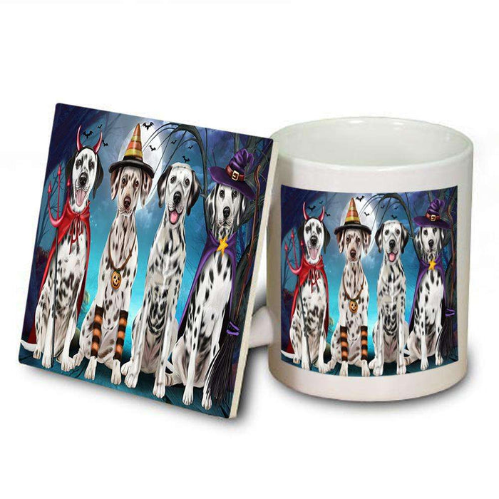 Happy Halloween Trick or Treat Dalmatian Dog Mug and Coaster Set MUC52573