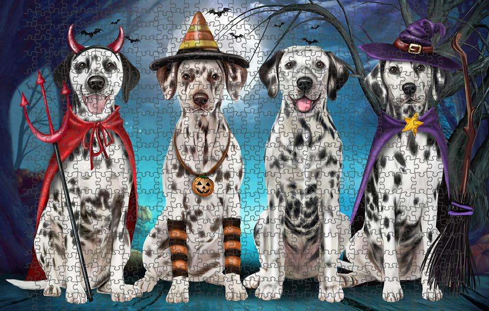 Happy Halloween Trick or Treat Dalmatian Dog Puzzle with Photo Tin PUZL61674