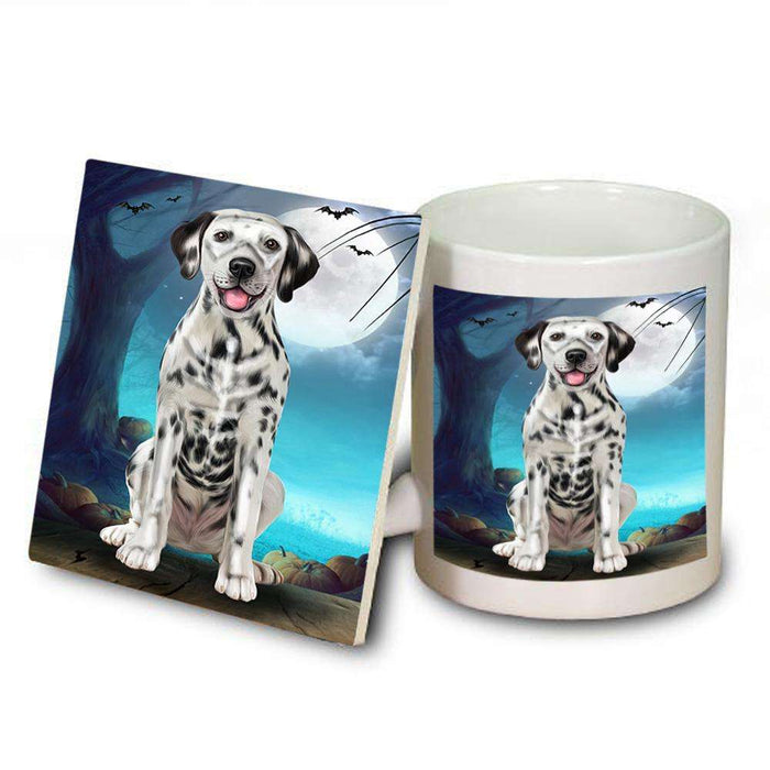 Happy Halloween Trick or Treat Dalmatian Dog Skeleton Mug and Coaster Set MUC52535