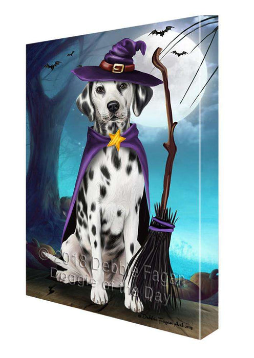 Happy Halloween Trick or Treat Dalmatian Dog Witch Canvas Print Wall Art Décor CVS89855