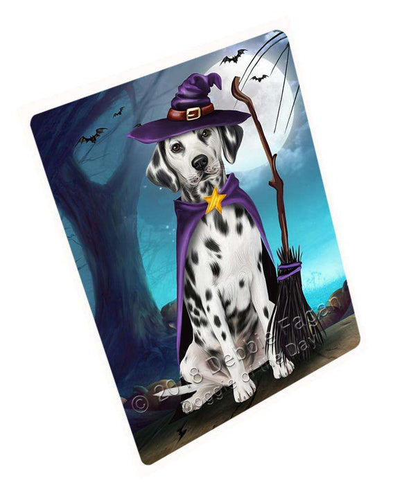 Happy Halloween Trick or Treat Dalmatian Dog Witch Large Refrigerator / Dishwasher Magnet RMAG75558