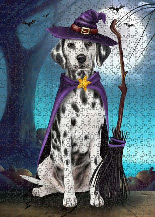 Happy Halloween Trick or Treat Dalmatian Dog Witch Puzzle with Photo Tin PUZL61617