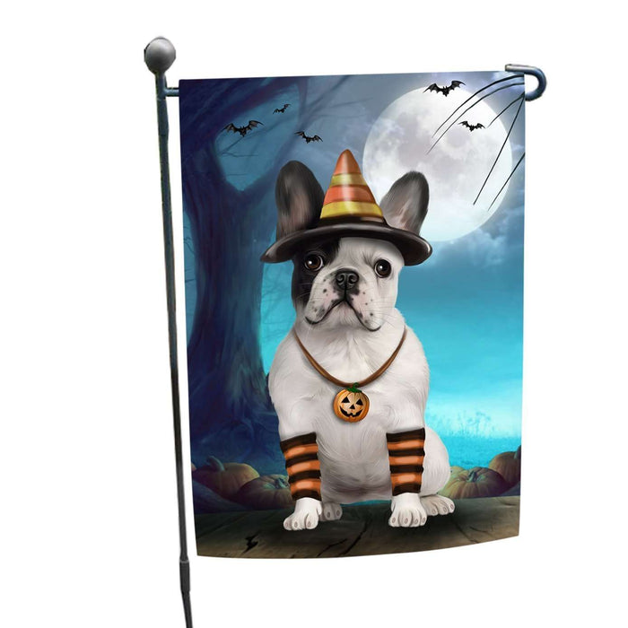Happy Halloween Trick or Treat French Bulldog Candy Corn Garden Flag