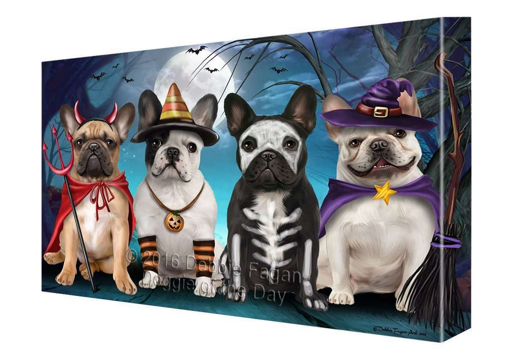 Happy Halloween Trick or Treat French Bulldog Canvas Wall Art