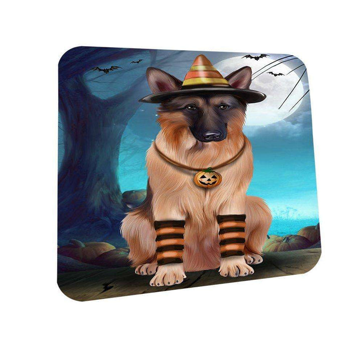 Happy Halloween Trick or Treat German Shepherd Dog Candy Corn Coasters Set of 4