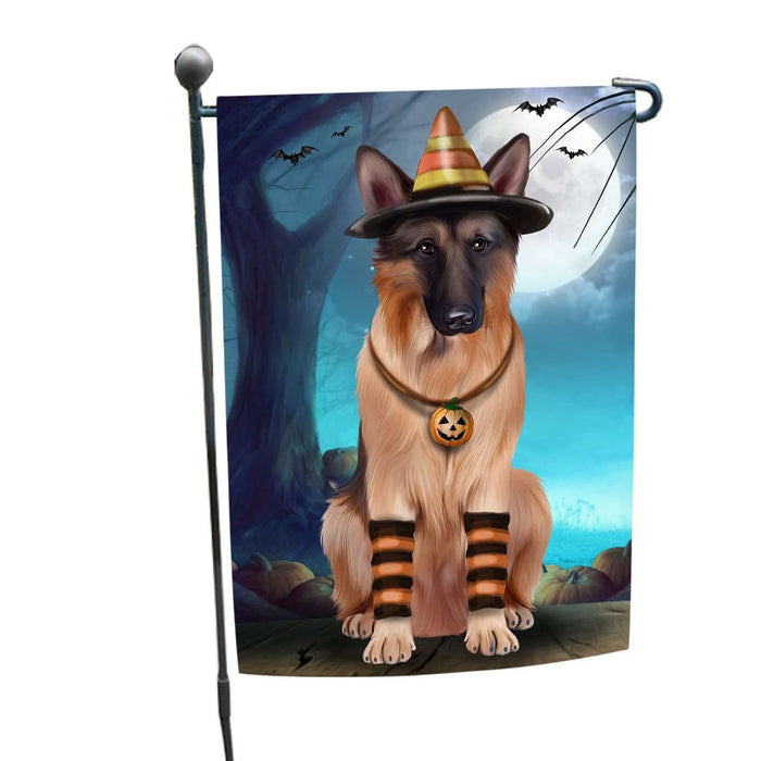 Happy Halloween Trick or Treat German Shepherd Dog Candy Corn Garden Flag